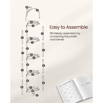 VASAGLE 5-Tier Corner Shelf for Modern Living Spaces