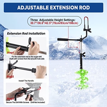 Goture 7" Ice Drill Auger - Fast, Lightweight Ice Fishing Tool