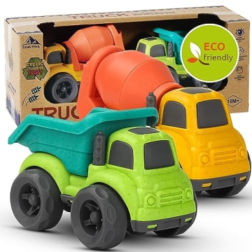 Aigitoy Toddler Car Toys for 1-3 Year Old, BPA Free, Phthalates Free, PVC, Dump Truck, Mixer Cement,...