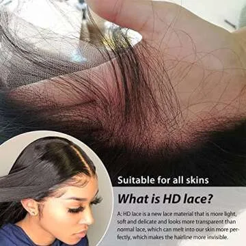 Oriole 4x4 Body Wave HD Transparent Lace Front Wigs Human Hair Glueless Wigs for Black Women Pre Plucked 150% Density Brazilian Virgin Lace Closure Wigs with Baby Hair Natural Color (16 Inch)