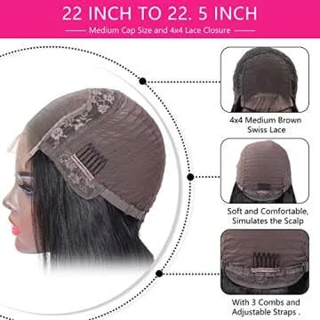 Oriole 4x4 Body Wave HD Transparent Lace Front Wigs Human Hair Glueless Wigs for Black Women Pre Plucked 150% Density Brazilian Virgin Lace Closure Wigs with Baby Hair Natural Color (16 Inch)