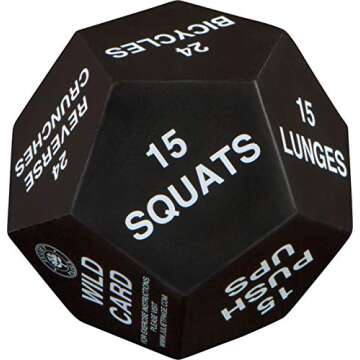 Juliet Paige Exercise Dice for Fitness, Gym Workouts, WOD, Home Bodyweight HIIT, and Adult Sports Training - 4 Inches in Diameter - 12 Sided (White (Intermediate))