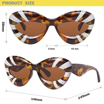 Mosanana Funky Cat Eye Sunglasses for Women - UV400 Protection