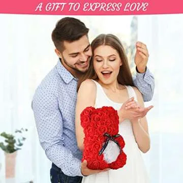 Rose Bear - Beautiful Gift with Lights and Card