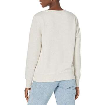 Amazon Essentials Women's French Terry Fleece Crewneck Sweatshirt (Available in Plus Size), Oatmeal ...