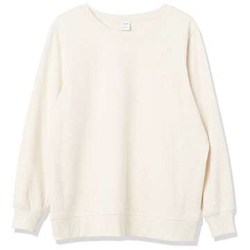 Amazon Essentials Women's French Terry Fleece Crewneck Sweatshirt (Available in Plus Size), Oatmeal Heather, Medium