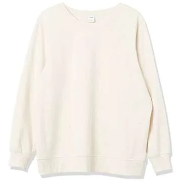 Amazon Essentials Women's French Terry Fleece Crewneck Sweatshirt (Available in Plus Size), Oatmeal Heather, Medium