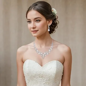 BriLove Elegant Bridal Jewelry Set with Austrian Crystals