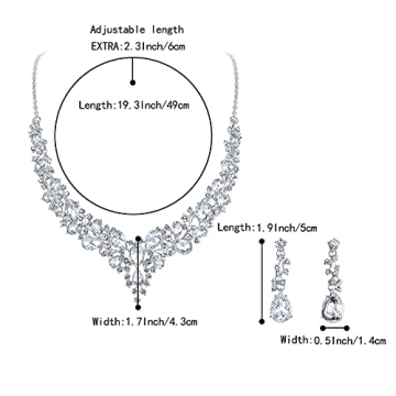 BriLove Elegant Bridal Jewelry Set with Austrian Crystals