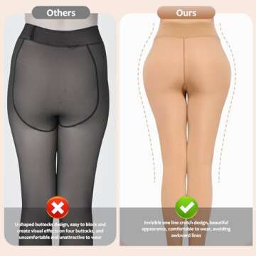 UISLII Women's Fleece Lined Tights for Winter Comfort