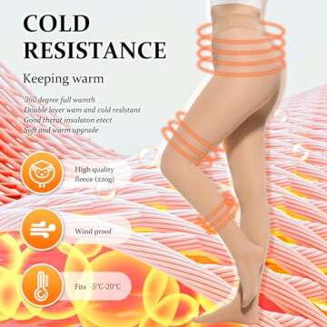 UISLII Women's Fleece Lined Tights for Winter Comfort