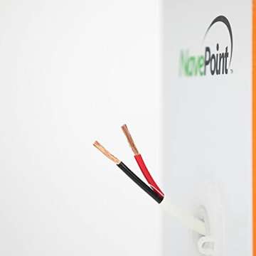 NavePoint 250ft in Wall Audio Speaker Cable Wire CL2 18/2 AWG Gauge 2 Conductor Bulk White