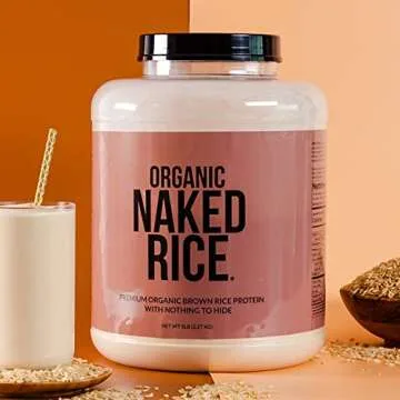 Naked Rice - Organic Brown Rice Protein Powder - Vegan Protein Powder - 5Lb Bulk, GMO Free, Gluten Free & Soy Free. Plant-Based Protein, No Artificial Ingredients - 76 Servings