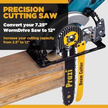 Prazi 12" Beam Cutter Attachment for Worm Drive Circular Saws – Model PR7000 for 7-1/4"-8-1/2" Wor...