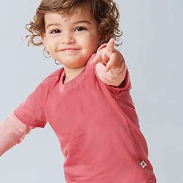 HonestBaby Baby Girls Organic Cotton Short Sleeve Multi-packs And Toddler T-Shirt Set, 10-pack Rainb...