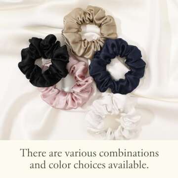 LILYSILK 100% Mulberry Silk Hair Scrunchies - Frizz Prevention