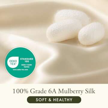 LILYSILK 100% Mulberry Silk Hair Scrunchies - Frizz Prevention