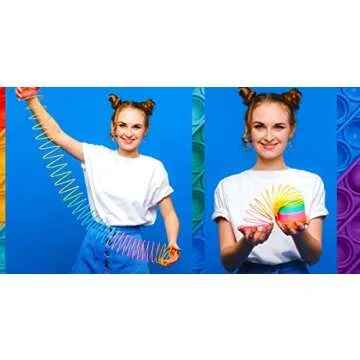 JA-RU Color Spring Fidget Toy - Fun for Kids & Adults