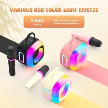 Mini Kids Karaoke Machine with 2 Wireless Microphones