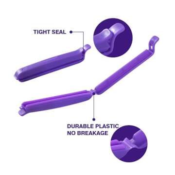 Keenpioneer Decorating Bag Sealing Clips, 32 Pack, Multipurpose for Food and Snack Storage, 3inch an...