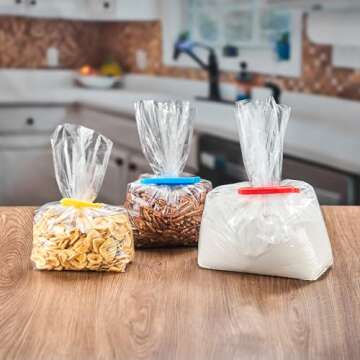 Keenpioneer Decorating Bag Sealing Clips, 32 Pack, Multipurpose for Food and Snack Storage, 3inch and 4inch Long