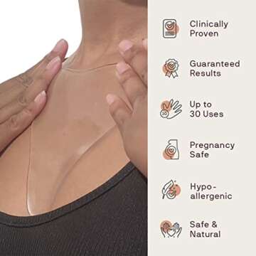 Dermaclara Chest Wrinkle Patch - Silicone Chest Patches for Wrinkles, Reusable Chest Wrinkle Pads, O...