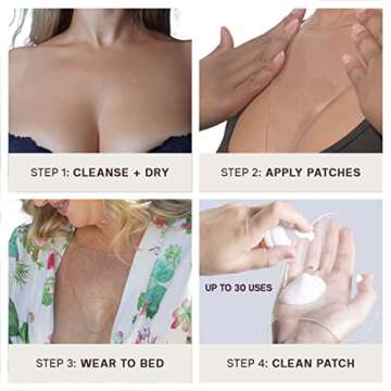 Dermaclara Chest Wrinkle Patch - Silicone Chest Patches for Wrinkles, Reusable Chest Wrinkle Pads, Overnight Scar Treatment for Pregnancy, Stretch Marks, Skin Repair, Up to 30 Uses - 2 Patches