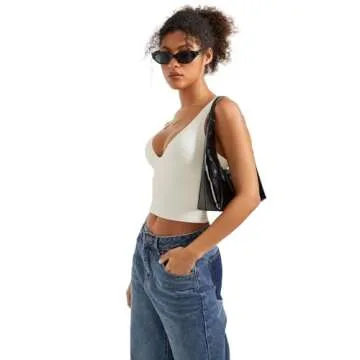SUUKSESS Sexy V Neck Sleeveless Tank Top for Women