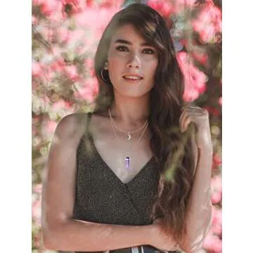 MAIBAOTA Amethyst Healing Crystal Point Necklace