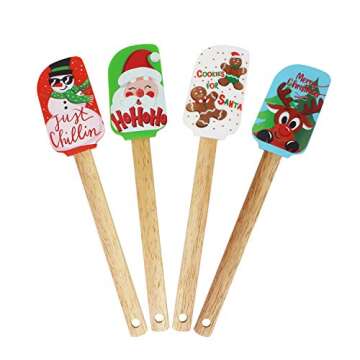 JOYIN 14 Packs Christmas Kitchenware Set, Spatula, Cookie Cutter, Egg Beater, Tea Spoons Set for Christmas Party and Baking Gift