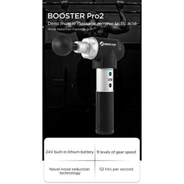 Booster Pro 2 Percussion Massage Therapy Massage Gun: Quiet + Powerful. Vibrating deep Tissue Ball Head, Deep Tissue Massage Gun, Latest Noise Reduction Technology