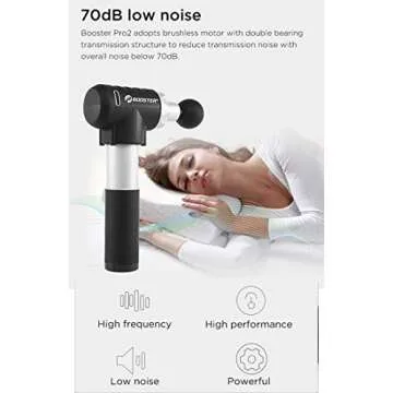 Booster Pro 2 Percussion Massage Therapy Massage Gun: Quiet + Powerful. Vibrating deep Tissue Ball Head, Deep Tissue Massage Gun, Latest Noise Reduction Technology