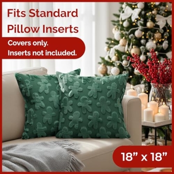 Gingerbread Pillowcases Set of 2 - Cozy Christmas Decor