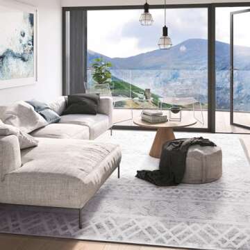 Boho Area Rug 5x7 Feet Modern Area Rug Neutral Carpet for Bedroom Decor, Livingroom Decoration Ideas...