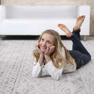 Boho Area Rug 5x7 Feet Modern Area Rug Neutral Carpet for Bedroom Decor, Livingroom Decoration Ideas, Play Room