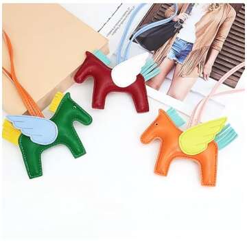 HOHOPEACH Vegan Leather Bag Charms Purse Charms for Handbags Preppy Stuff Designer Cute Keychains fo...