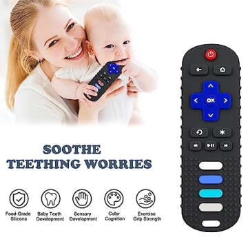 YAPROM 2Pcs Silicone Baby Teething Toys | Safe Remote Design