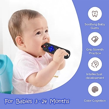 YAPROM 2Pcs Silicone Baby Teething Toys | Safe Remote Design