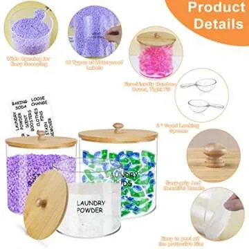 Large Capacity Laundry Organization Jars Set for Stylish Storage