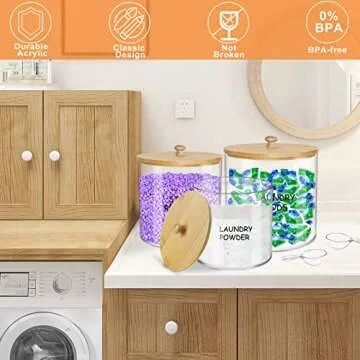 Large Capacity Laundry Organization Jars Set for Stylish Storage