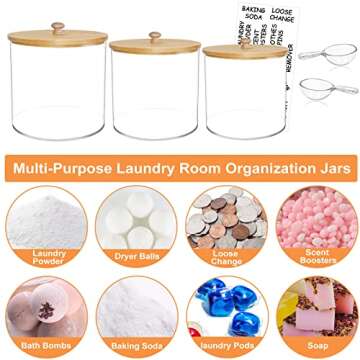 Large Capacity Laundry Organization Jars Set for Stylish Storage