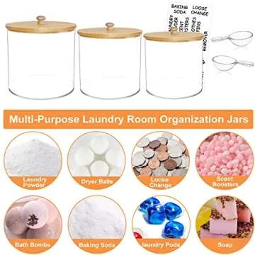 Large Capacity Laundry Organization Jars Set for Stylish Storage