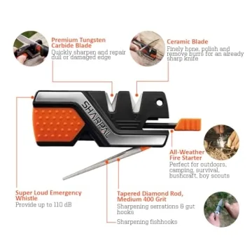 Versatile SHARPAL 101N 6-In-1 Knife Sharpener & Survival Tool
