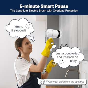 Electric Cleaning Brush, 1300RPM Heavy Duty Handheld Spin Scrubber, Automatic Hand Held Cordless Battery Power Buddy, Shower Cleaner Dish Gun for Kitchen/Bathroom/Grill/Oven/Stove/Scrub Wash