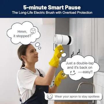 Electric Cleaning Brush, 1300RPM Heavy Duty Handheld Spin Scrubber, Automatic Hand Held Cordless Battery Power Buddy, Shower Cleaner Dish Gun for Kitchen/Bathroom/Grill/Oven/Stove/Scrub Wash