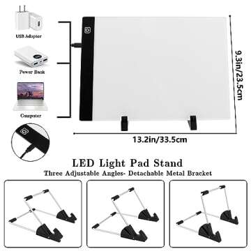 Ratukall 183PCS A4 Diamond Painting Light Pad Kit with Tools for All Levels