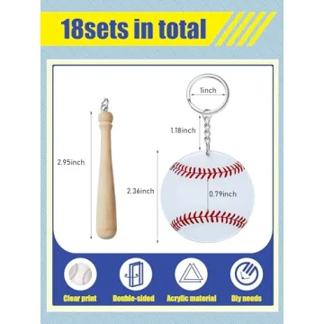 Taiyin Baseball Acrylic Keychain Set for Parties & Gifts