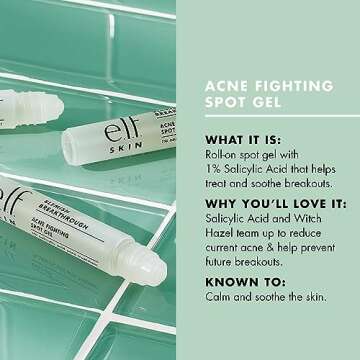 e.l.f. SKIN Blemish Breakthrough Acne Fighting Spot Gel, Roll-on For Treating Blemishes, Made With Salicylic Acid, Vegan & Cruelty-Free