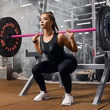 PAPABABE Olympic Barbell, 1500LB Capacity barbell Cerakote Coating Bar, Weightlifting Bar 2 Inch Barbell, for Powerlifting and Crossfit, Pink (25MM)