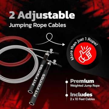 Jump Ropes for Fitness with 2 Jumping Rope Cables - Speed Jump Rope for Men and Women - Adjustable S...